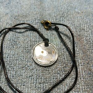 Tiffany & Co Pendant 1” Diameter - 18” Leather long..05adiamond yellow